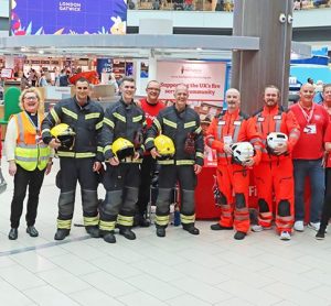 Firefighters at Gatwick Airport complete charity stair climb challenge