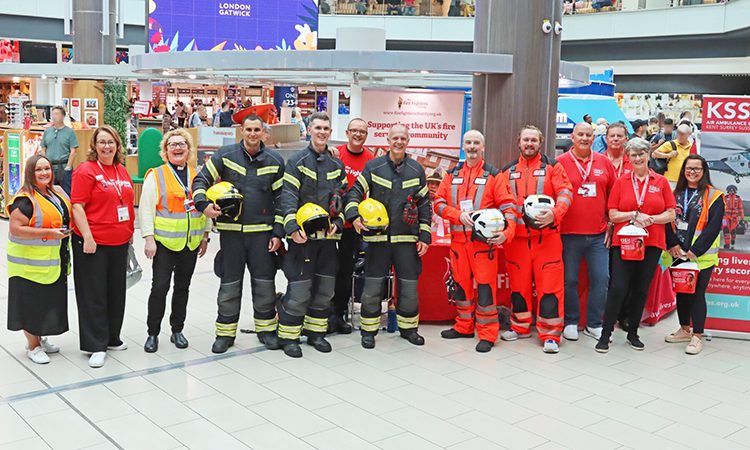 Firefighters at Gatwick Airport complete charity stair climb challenge