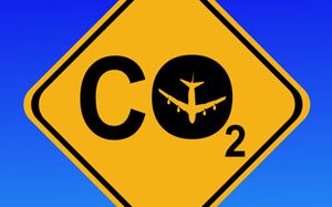 Airplane C02 Emissions Warning Sign